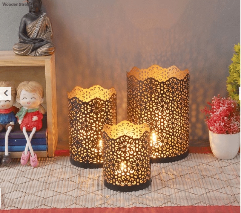 Black Metal 3 Votive Tealight Holder