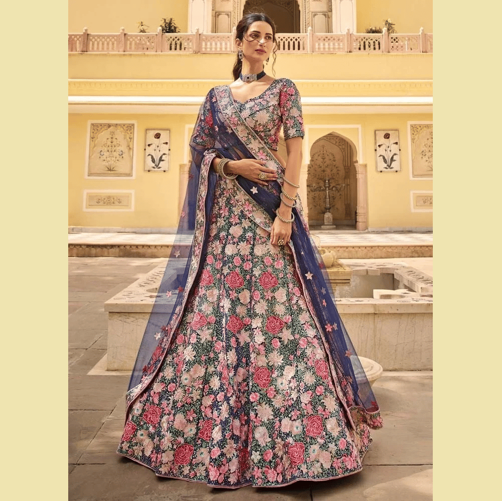 Gunj Fashion Machine Designer Wedding Wear Lehenga Choli